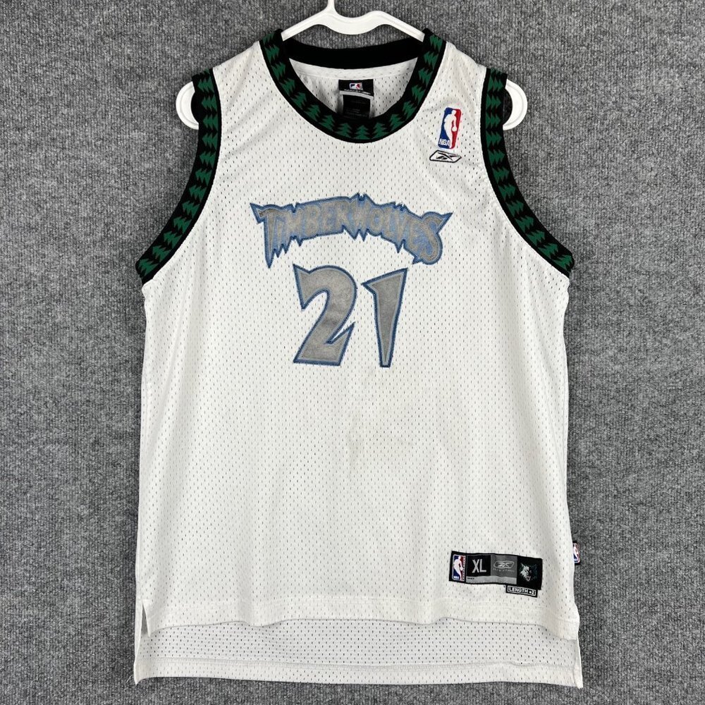 Reebok Timberwolves #21 Kevin Garnett NBA Basketball Jersey‎ Youth XL